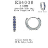 10mm Small Classic Blue CZ All Around Brass Hinged Earrings