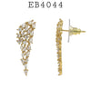 White CZ Marquise Cut CZ Cascade Long Statement Earrings in Brass