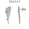 White CZ Marquise Cut CZ Cascade Long Statement Earrings in Brass