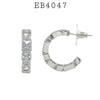 Multi Shaped CZ Elegant  Hoop Earrings in Brass, 25mm
