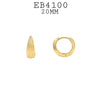18K Gold/Silver Plated Small Oval Hoops, Hinged Closure in Brass, 20mm