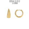 18K Gold/Silver Plated Oval Hoops, Hinged Closure in Brass, 30mm