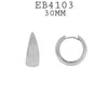 18K Gold/Silver Plated Oval Hoops, Hinged Closure in Brass, 30mm
