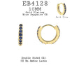 10mm Small Classic Blue CZ All Around Brass Hinged Earrings