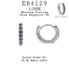 10mm Small Classic Blue CZ All Around Brass Hinged Earrings