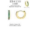 10mm Classic Green CZ All Around Brass Earrings