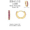 Dainty Pink CZ All Around Brass Earrings, 10mm