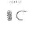 Bezel Set Bubble Cluster White CZ Hoop Earrings in Brass, 30mm