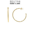 18K Gold Filed Round Tube Hoops, Push Back Closure, 20mm-50mm