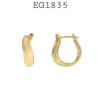 18K Gold Filed Small Round Wave Shaped Hoop Earrings, 10mm