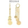 18K Gold-Filed St. Benedict Chain Dangle Drop Hoop Earrings, 65mm