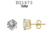 18K Gold-Filled Cubic Zirconia Round Stud Earrings, 4mm-8mm
