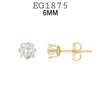 18K Gold-Filled Cubic Zirconia Square Stud Earrings, 5mm-8mm