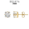 18K Gold-Filled Cubic Zirconia Square Stud Earrings, 5mm-8mm