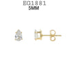 18K Gold-Filled Cubic Zirconia Pear Cut Stud Earrings in Basket Setting, 5mm