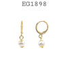 18K Gold-Filled Pearl Dangle Hoop Dangle Earrings