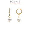 18K Gold-Filled Pearl Dangle Hoop Dangle Earrings