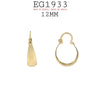 Small 18K Gold Filed Round Hoops , Hinged Closure 12mm