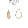 Small 18K Gold Filed Round Hoops , Hinged Closure 10mm