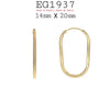18K Gold Filed Oval Hoops