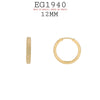 18K Gold Filed Round Lightweight Hoops,  12mm