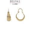 Small 18K Gold Filed Round Hoops Grid Design , Hinged Closure 12mm