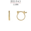 Small 18K Gold Filed Round Hoops Design , Hinged Closure 12mm