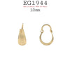 Small 18K Gold-Filed Round Hoops Design , Hinged Closure 10mm