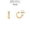 18K Gold-Filed Open Round Hoops, Push Back Closure, 8mm-10mm
