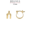 18K Gold-Filed Open Hoops, Hinged Back Closure, 10mm