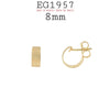 18K Gold-Filed Open Round Hoops, Push Back Closure, 8mm