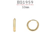 18K Gold Filed Classic Lightweight Round Hoops, 10mm-12mm