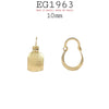 Small 18K Gold-Filed Round Hoops Design , Hinged Closure 10mm
