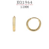 18K Gold Filed Classic Lightweight Round Hoops, 10mm-12mm