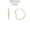 18K Gold-Filed Heart Hoops, 12mm-20mm