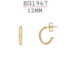 18K Gold-Filed Open Oval Hoops, Push Back Closure, 12mm