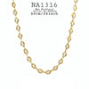 Plated Puff Mariner Link Chain Unisex  Necklace in Stainless Steel, 24"in