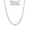 Plated Puff Mariner Link Chain Unisex  Necklace in Stainless Steel, 24"in