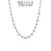 Puff Mariner Link Chain Women Necklace in Stainless Steel, 18"in