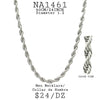 Stainless Steel Silver Round Rope Chain 24" inch, Diameter 1.2cm