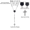 Women Rosary Rosario Cross Balls Beads Medal Chain Necklace in Stainless Steel, 45cm