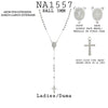 Women Rosary Rosario Cross Balls Beads Medal Chain Necklace in Stainless Steel, 60cm