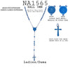 Women Rosary Rosario Cross Balls Beads Medal Chain Necklace in Stainless Steel, 60cm