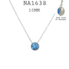 Round Solitaire Charm Pendant  Necklace in Stainless Steel, 18" inch