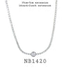 Round Cut Bezel Set Solitaire CZ Tennis Necklace Necklace In Plated Brass, 16"inch