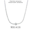 Oval Cut Bezel Set Solitaire CZ Tennis Necklace In Plated Brass, 16"inch