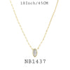 Marquise cut CZ Bezel Set Solitaire Necklace in Plated Brass, 18"inch
