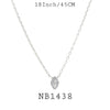 Marquise cut CZ Bezel Set Solitaire Necklace in Plated Brass, 18"inch