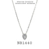 Pear cut CZ Bezel Set Solitaire Necklace in Plated Brass, 18"inch