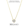 White Heart Cubic Zirconia Solitaire Necklace in Brass